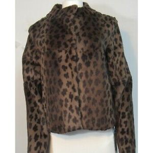 Trilogy Collections Michael McCollom Leopard Print Rabbit Fur Jacket sz Medium
